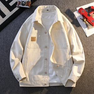 
American workwear denim jackets for men, student spring and autumn new styles, loose, trendy, handsome wasteland style men's clothing