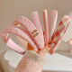 Pink headband women's hairpin headband face wash hairpin women's 2025 new headwear high-end fashionable hair accessories