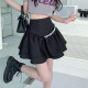 High -waist covering diamond panton skirt Children in spring and summer are thin large size A -line ruffled skirt pleated umbrella short skirt