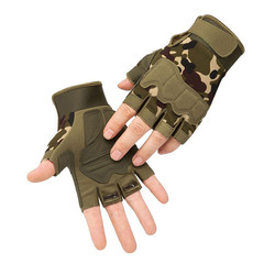 Children's Half-Finger Tactical Gloves for Boys, Protective and Wear-Resistant Training Paratrooper Cycling Sports Student Military Training Wrist Gloves