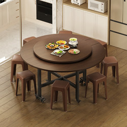 Folding Dining Table, Round Dining Table for Home Use, Movable Folding Table, Foldable New Model Dining Table for 12 People, Large Round Table for Dining