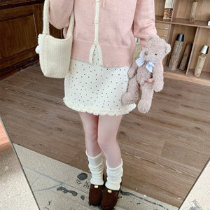 
[Dear YN] Sweet Korean-style lace polka-dot skirt for women in autumn, versatile high-waisted A-line skirt