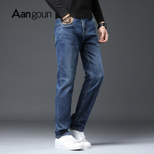 
Asia Lion Jeans Men's Slim Straight 2026 New Summer Thin Stretch Washed Casual Blue Pants