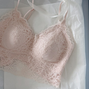 
sirao French lace underwear for women with small breasts, seamless and beautiful back, no steel rims, thin girly high-end bra