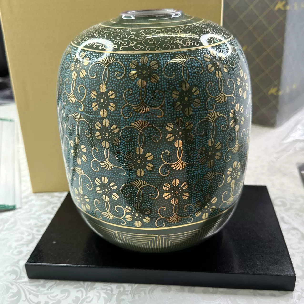 再お値下げ❣️美品未使用⭐️ボヘミアン金彩大花瓶⭐️ 未使用 ボヘミアン グラス 花瓶 金彩 青 - メルカリ