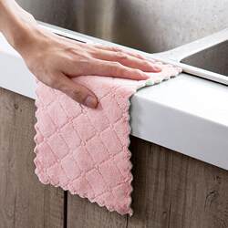 Kitchen Rags Absorb Water and Do Not Shed Lint, Dish Towels Are Not Easy to Stain with Oil, Table Cloths, Small Square Towels, Thickened Household Dishcloths