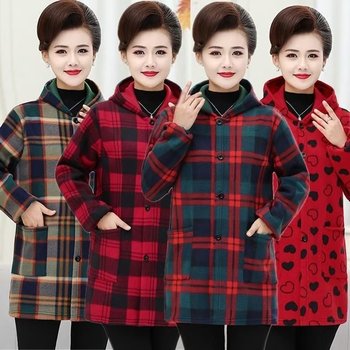 Mom's wear plush thickened anti-fouling flannel work clothes
