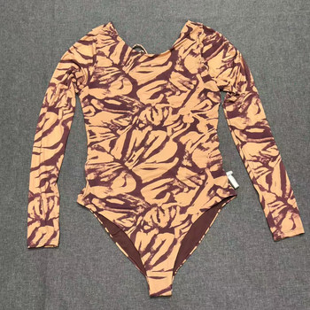 Exported to Europe and the United States single women's long-sleeved sun protection and UV protection back strap surfing casual triangle one-piece swimsuit