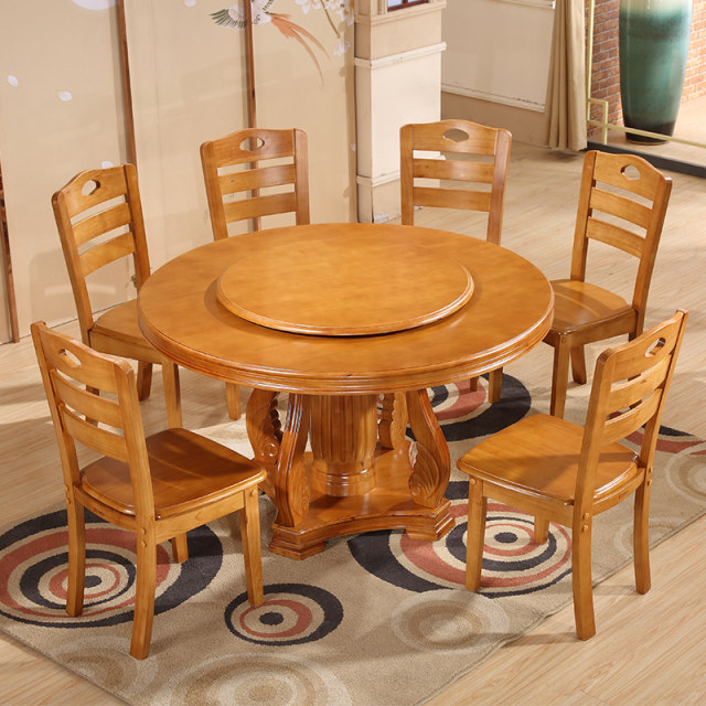 Solid Wood Dining Table and Chair Combination People People