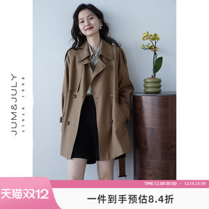 
Jiajuly's new spring and autumn mid-length trench coat for women's British small top coat short trench coat casual