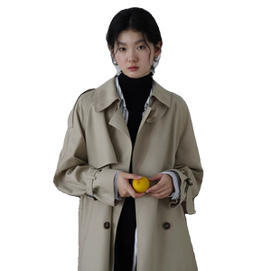 
Jiajuly's new spring and autumn mid-length trench coat for women's British small top coat short trench coat casual