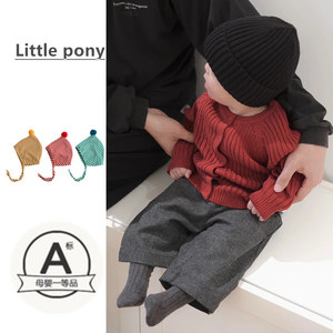 
Boys and girls knitted sweater pants set for New Year for babies New Year red festive sweater cardigan woolen pants