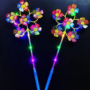 The new light emitting cartoon six -wheeled wind vehicle outdoor decoration children's toys gift night market red set booth small products
