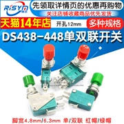 DS438-448 Tự đặt lại nút nhích nhỏ Công tắc micro mở tiếp xúc bằng đồng 12 mm nắp xanh đỏ