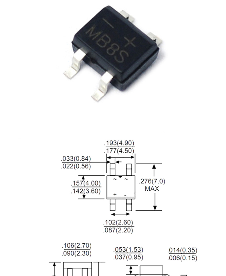Rectifier bridge - Mb6s rectifier bridge 0.5a 600v (20pcs