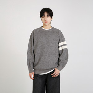 
NineteenAutumn Autumn and winter Japanese retro striped pullover sweater contrasting high-end knitwear for men and women