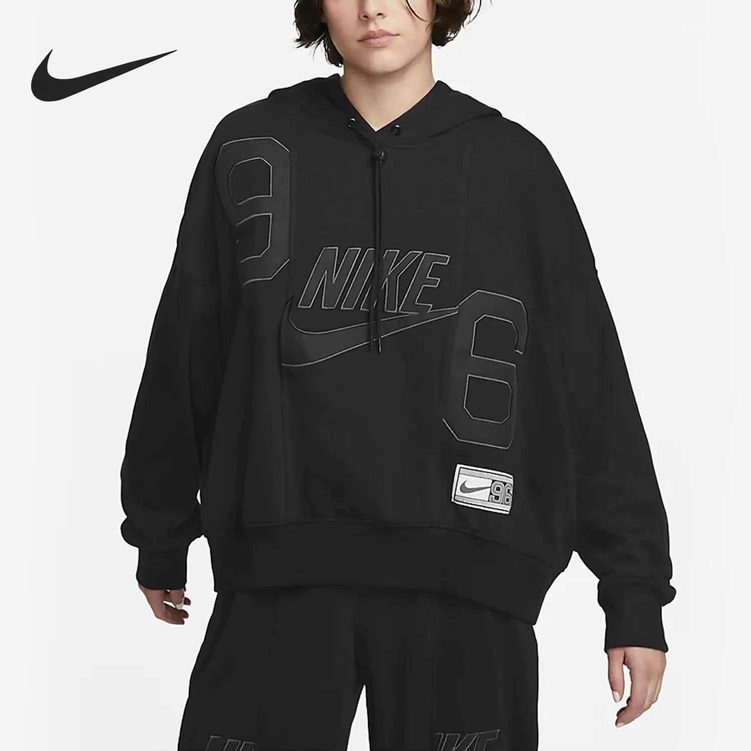 Nike/耐克官方正品NSW CIRCA 96 女子法式毛圈连帽卫衣DV8087-010-Taobao