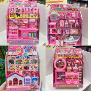 
Children's toys pet simulation cat dog house feeder girl puzzle play house baby gift toy