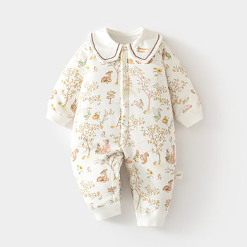 
Winter baby thickened warm jumpsuit for girls, autumn and winter quilted baby boy's pure cotton warm cotton clothes