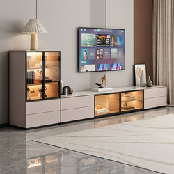 Solid Wood Tv Cabinet for Living Room, Small Apartment Floor-Standing Cabinet, Modern Minimalist Slate Tv Cabinet, Coffee Table Combination Cabinet