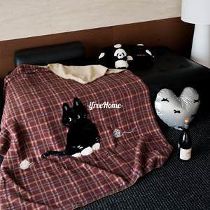 
Cute cartoon A-class high-quality wool velvet bionic cashmere blanket autumn and winter sofa blanket casual blanket lunch blanket