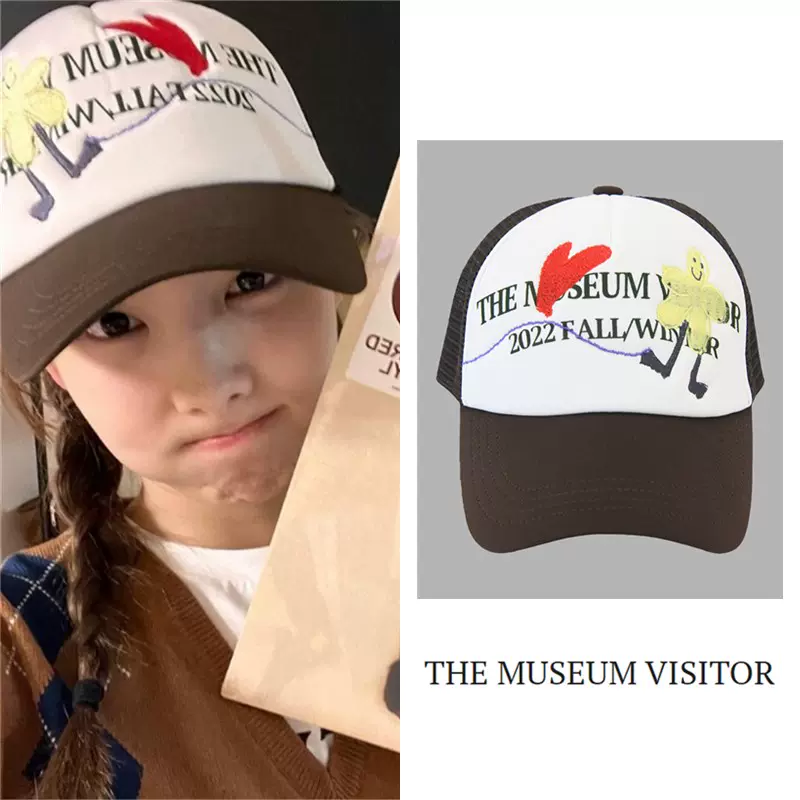 林娜琏同款TheMuseumVisitor韩国代购正品手绘涂鸦刺绣透子棒球帽-Taobao