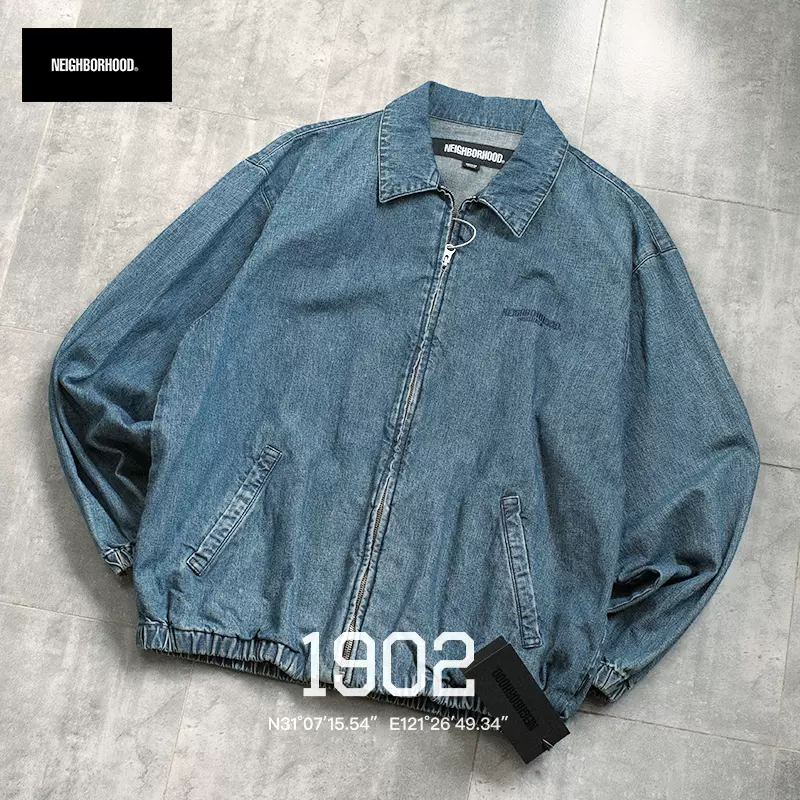 现货NEIGHBORHOOD 23SS DENIM ZIP WORK JACKET 拉链牛仔夹克外套-Taobao