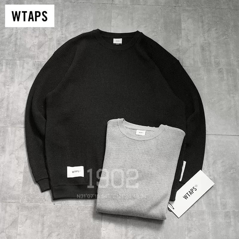 トップス WTAPS / 24AW WAFFLE / LS / COTTON 現貨WTAPS 24AW WAFFLE LS COTTON 日產純色日系華夫格長袖T恤