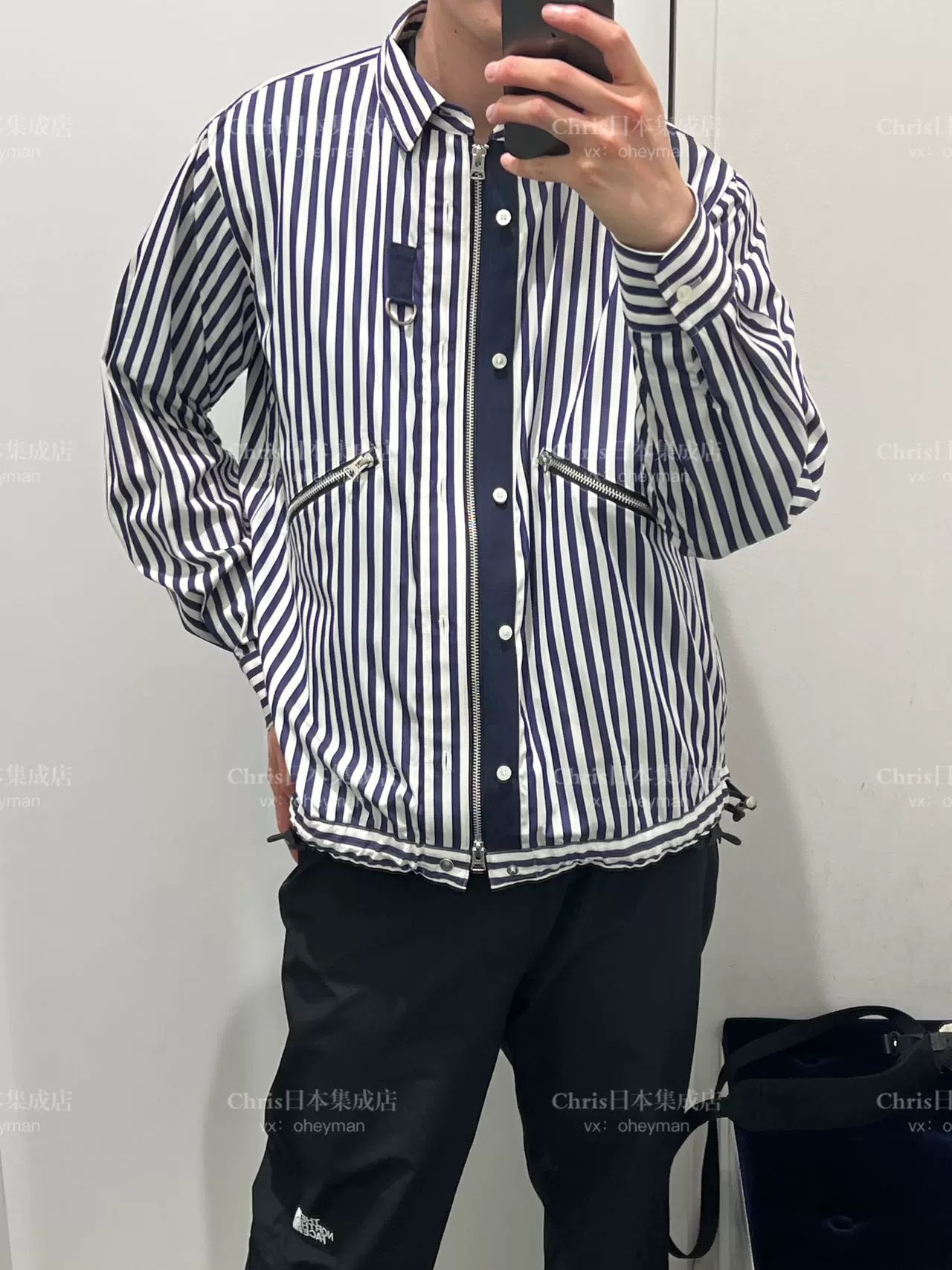 日本买手代购 sacai 23AW 男士 3171 Thomas 联名 拉链 休闲 衬衫-Taobao