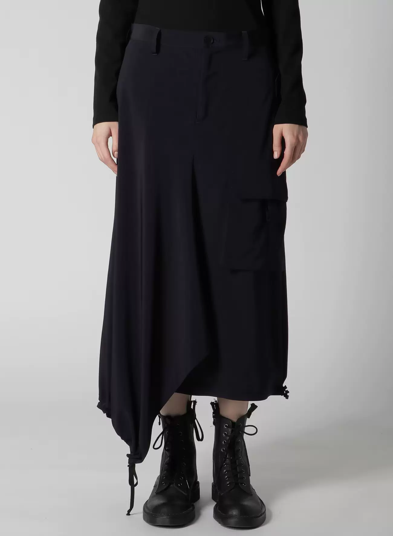 日本买手代购山本耀司yohji 23AW FU-S52-500 绑带解构半身裙-Taobao
