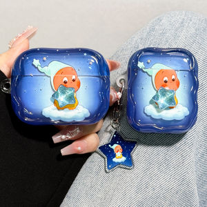 
Suitable for airpods4 protective case airpodspro3 protective case pro2 apple blue headphone case 4 fourth generation aipods transparent star person airpod silicone ipod soft shell pro3 third generation