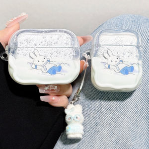 
Suitable for airpodspro3 protective case airpods4 protective case pro2 Apple Bluetooth headset case 4 fourth generation transparent airpod silicone ipod soft shell pro3 second and third generation cute bunny