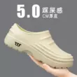 Nam Màu Đen Slip-on Mùa Hè 2024 Mới Của Đầu Bếp Giày Làm Việc Nhà Bếp Chống Thấm Nước Chống Trơn Trượt Bảo Hộ Lao Động Mũi giày Dép 