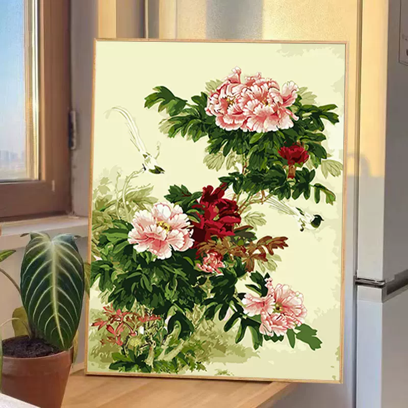 油彩画[模写] 莫奈数字油画diy梵高世界名画合集手工涂色解压高级感油彩挂画画