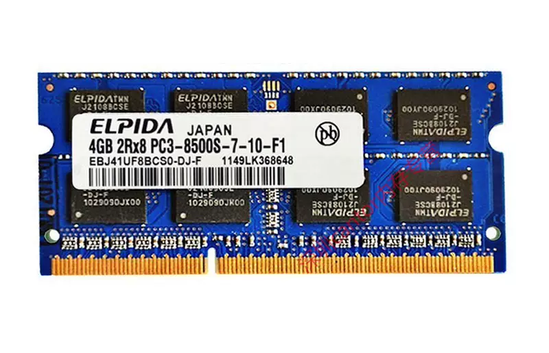 ELPIDA筆記本內存 DDR3 4GB筆電記憶體 PC3-8500S規格
