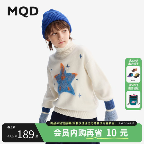 
[VIP]MQD Children's Clothing Boys Turtleneck Sweater 2025 Winter New Children's Sweater Medium and Large Children's Thickened Wool
