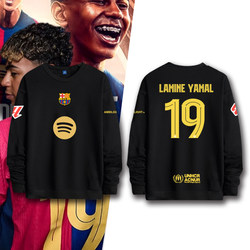 Barcelona Customizable Training Yamal Sports Spring and Autumn Messi Base Layer Versatile Loose Breathable Crew Neck Pullover Sweatshirt