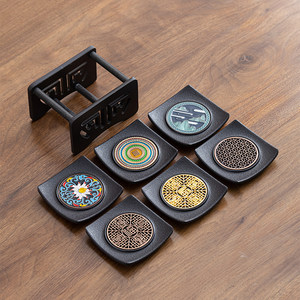 
Coaster tea cup base Kung Fu tea set anti-slip insulation mat cup holder Japanese-style home reception tea ceremony accessories