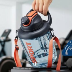 Large Capacity Water Bottle for Men, Sports Fitness, Shatter-Resistant, High-Temperature Resistant, Summer Large Capacity Cup