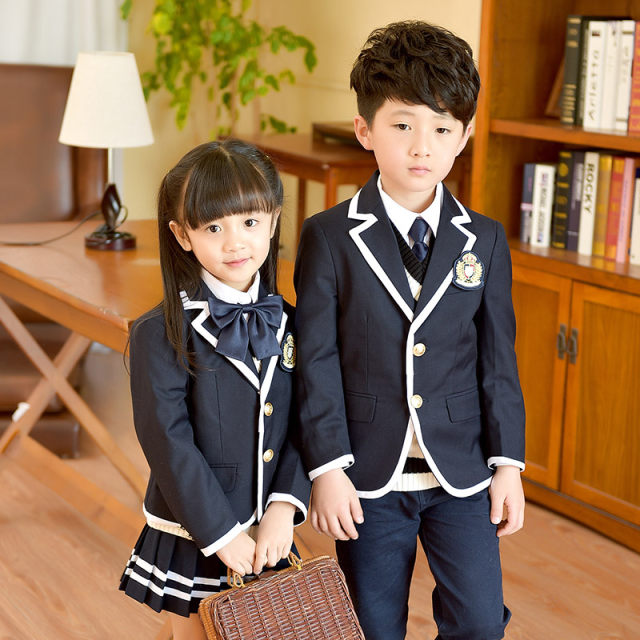 Class service boys and girls children's children's clothing autumn and winter Korean version of kindergarten service elementary school student suit school uniform set
