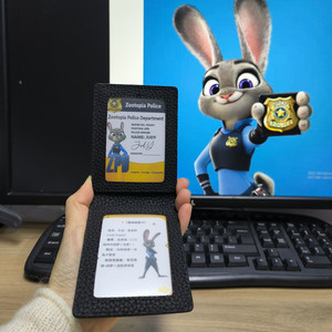 
Zootopia 2 peripheral officer Judy Nick ID card including ID photo props genuine leather ID card holder