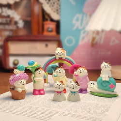 Resin Figurines of Cats, Frogs, and Snails in Japanese Zakka Style for Rainy Days and Sunny Days, Suitable as Desktop Decorations and Gifts