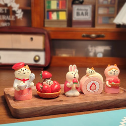 Cute Mini Japanese-Style Healing Dollhouse Scene Car Decoration for Cake Baking Tabletop Ornaments for Girls