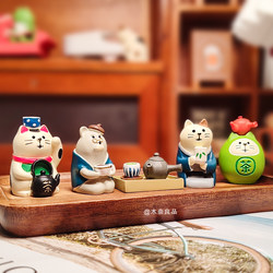Grandpa Bear's Tea Brewing Garden Series Ornaments Desktop Home Decor Cute Cat Matcha Tea House Decorations