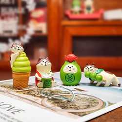Japanese-Style Matcha Dessert Cat Creative Cute Desktop Ornament Handmade Hand-Painted Interesting Gift Decoration
