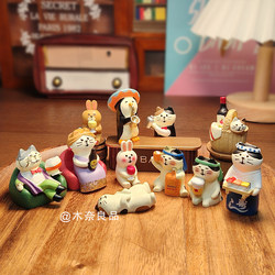 Zakka Bar Japanese Cat ins Bartender Rabbit Decoration Miniature Figurine Desktop Photo Prop