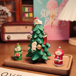 Japanese Zakka Christmas Showa Song Festival Cat Figurine Christmas Eve Mini Scene Creative Decoration Small Gift