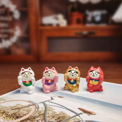 Japanese-Style Zakka Cat Figurine for Good Luck and Blessings, Car Decoration, Creative Crafts, Miniature Ornament