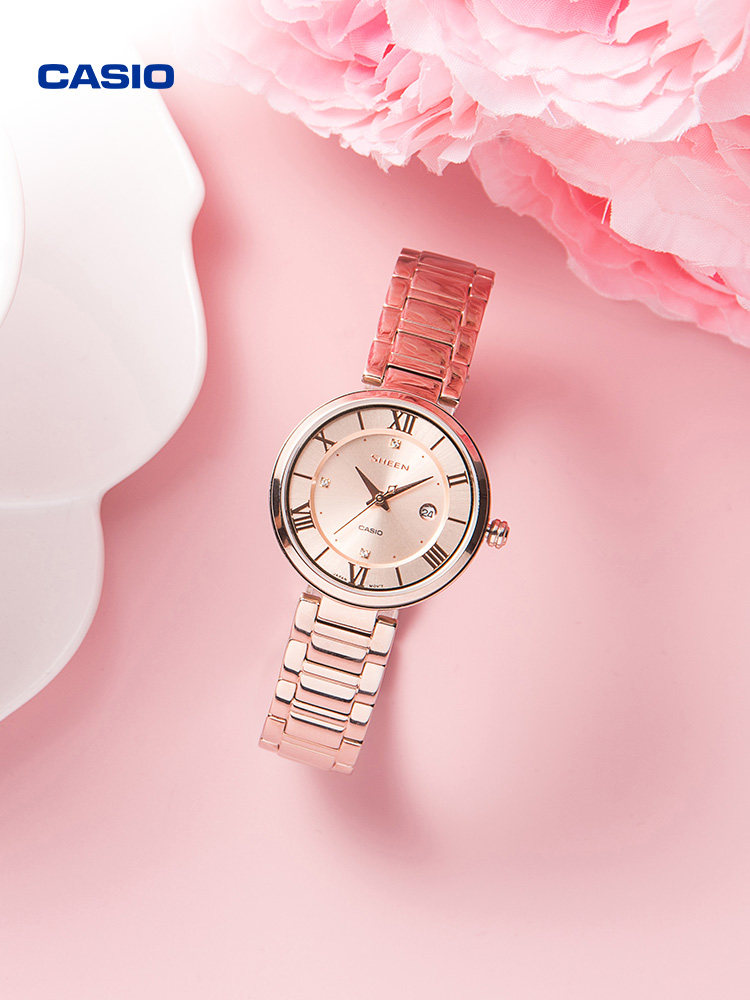 Casio Sheen She-4529 Damenarmbanduhr Authentische japanische