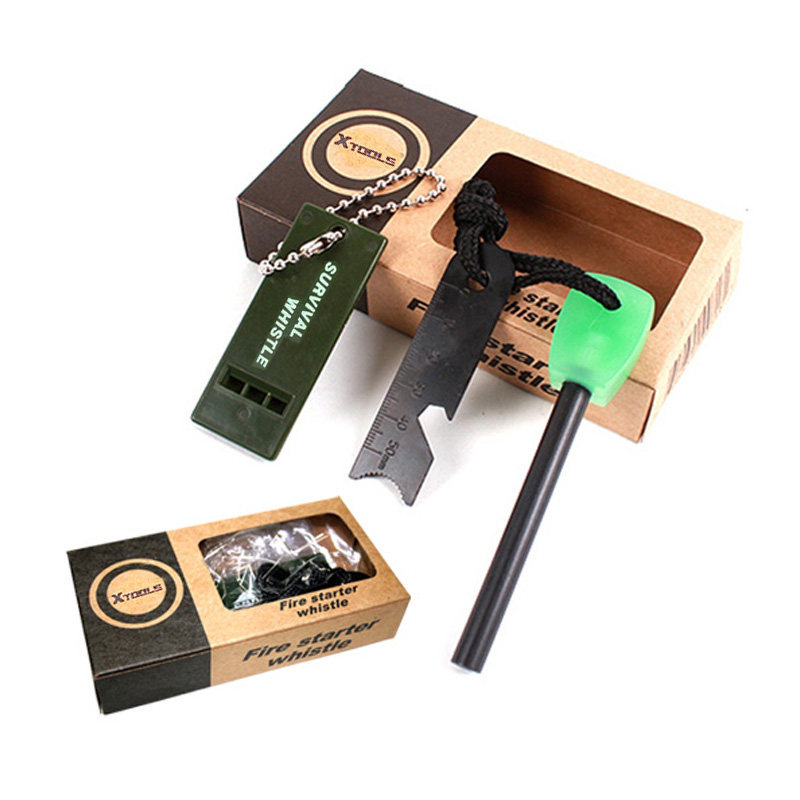 Kit De Emergencia Encendedor De Fuego De Magnesio 99.9%, Piedra De Pedernal De Supervivencia, Herramientas Para Acampar Al Aire Libre Senderismo Accesorios